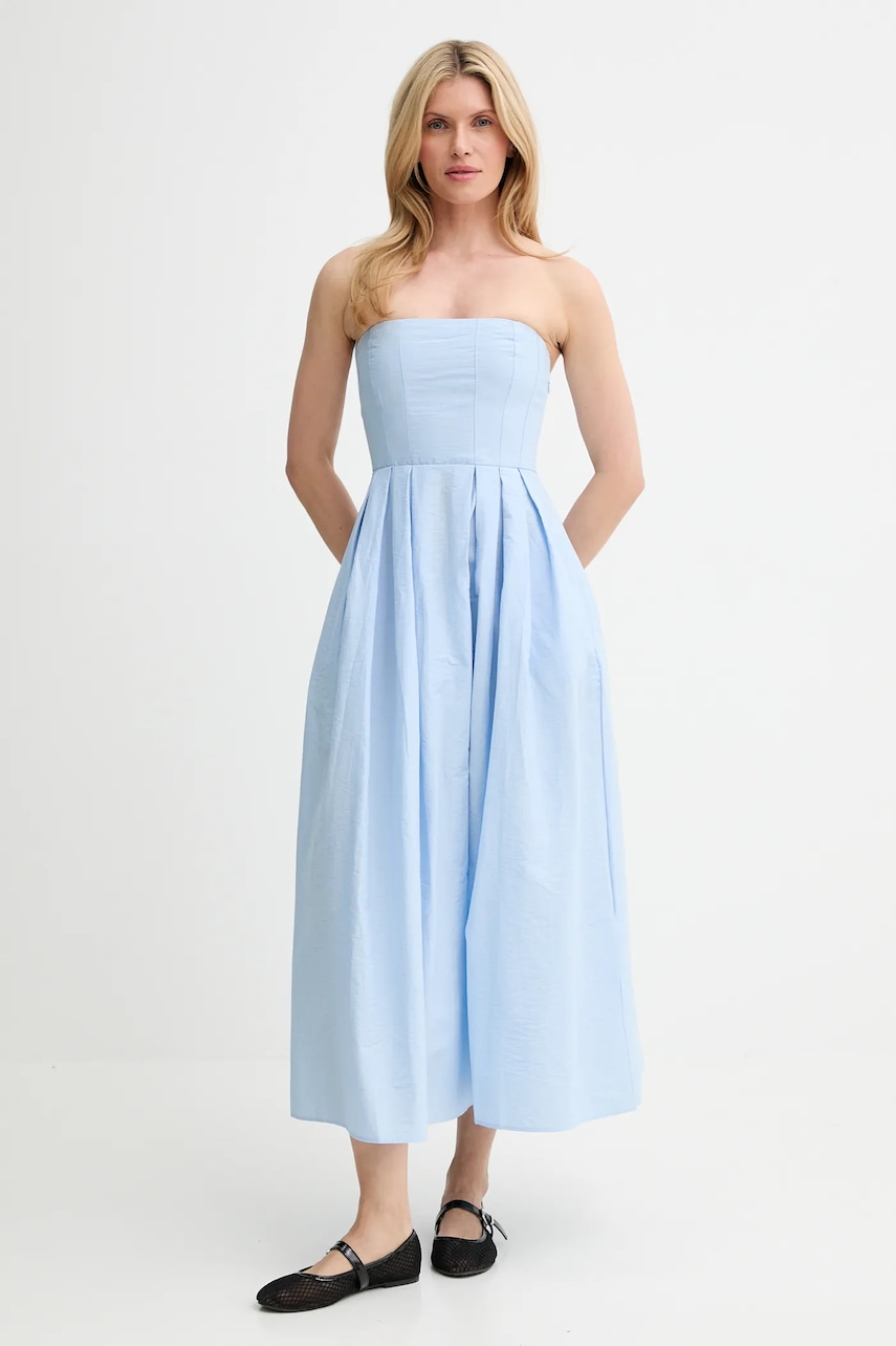 Bavlněné šaty Answear.LAB modrá barva, maxi