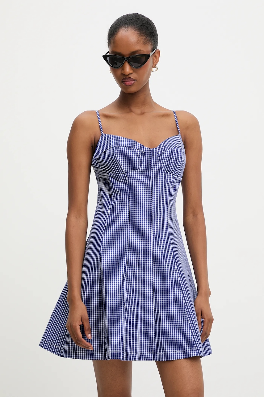 Bavlněné šaty Answear.LAB tmavomodrá barva, mini