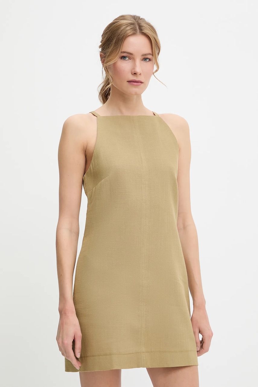 Bavlněné šaty Answear.LAB zelená barva, mini, přiléhavé