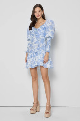 Bavlněné šaty Bizuu ZOENA modrá barva, mini, ZOENA BLUE