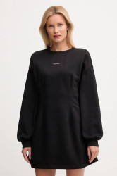 Bavlněné šaty Calvin Klein Jeans černá barva, mini, LV047D227G