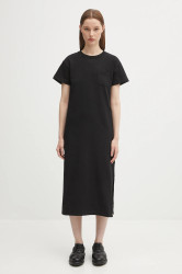 Bavlněné šaty Fiorucci Cash and Carry Print Maxi černá barva, midi, W02FPDTS108CJ01BK04