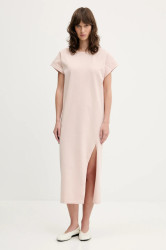 Bavlněné šaty IRO béžová barva, midi, oversize, WM33LITONYA