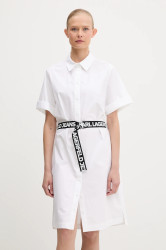 Bavlněné šaty Karl Lagerfeld Jeans bílá barva, mini, A3W13030