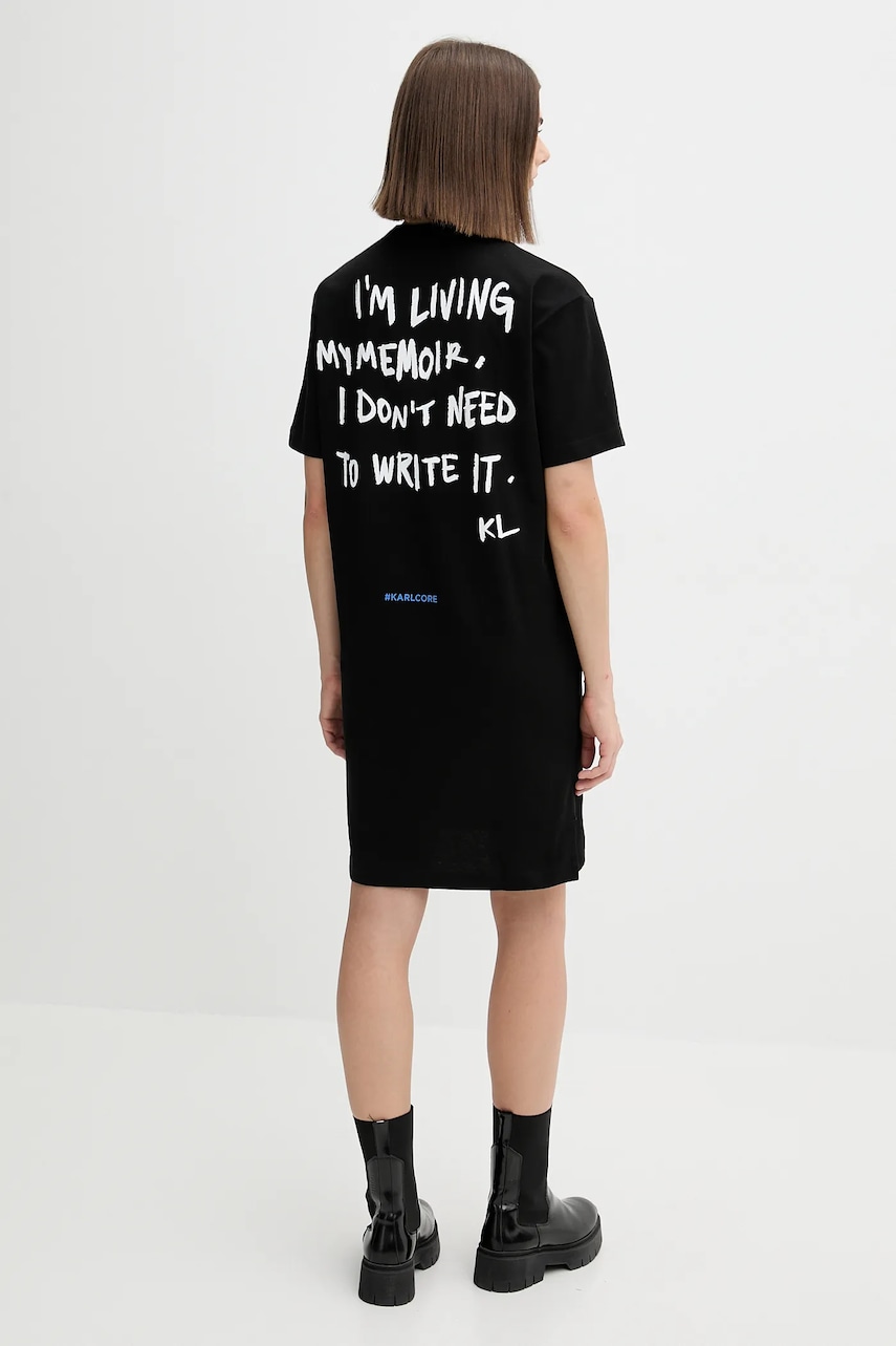 Bavlněné šaty Karl Lagerfeld Jeans černá barva, mini, oversize, A4W13054