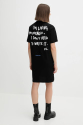 Bavlněné šaty Karl Lagerfeld Jeans černá barva, mini, oversize, A4W13054