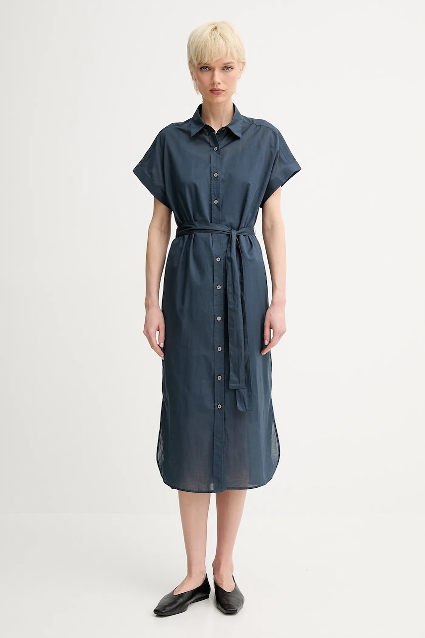 Bavlněné šaty Marc O'Polo modrá barva, midi, 504081121147