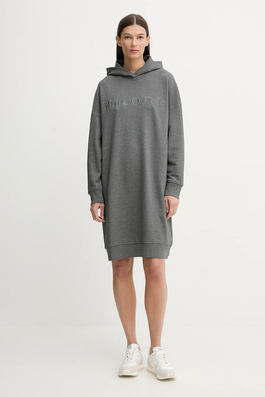 Bavlněné šaty Marc O'Polo šedá barva, mini, oversize, 600407359001