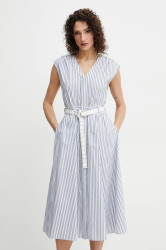 Bavlněné šaty MICHAEL Michael Kors tmavomodrá barva, midi, MS5830KHJ7