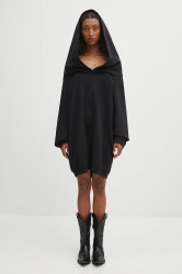 Bavlněné šaty MM6 Maison Margiela černá barva, mini, oversize, S52DD0074.M25014.900