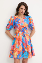 Bavlněné šaty Morgan oranžová barva, mini, RBANA.F