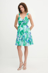 Bavlněné šaty Morgan zelená barva, mini, RAVEL.F