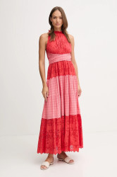 Bavlněné šaty Pedro del Hierro červená barva, maxi, 3819838