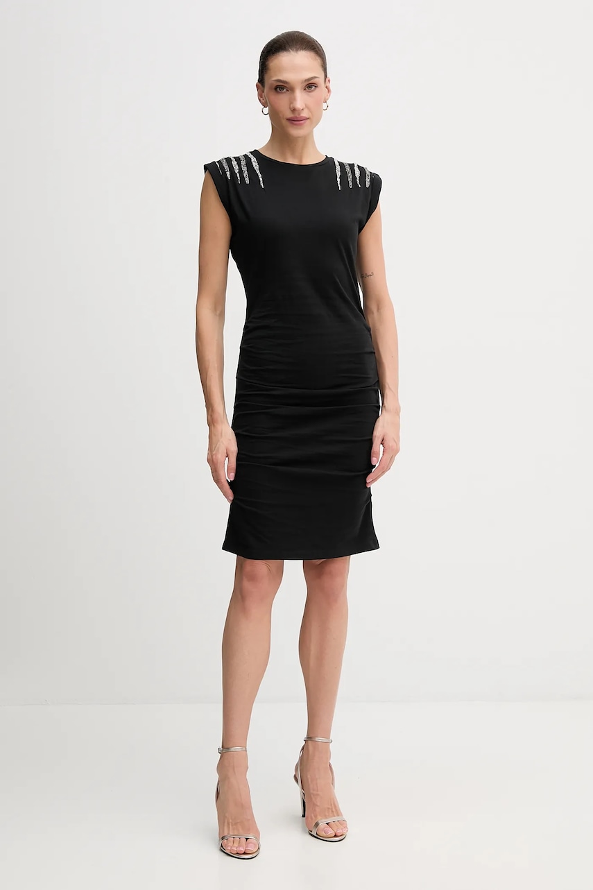 Bavlněné šaty Pepe Jeans černá barva, mini, přiléhavé, PL9537726