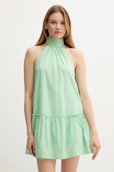 Bavlněné šaty Pepe Jeans zelená barva, mini, PL953761