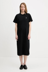 Bavlněné šaty Polo Ralph Lauren černá barva, midi, 211971066