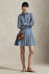 Bavlněné šaty Polo Ralph Lauren modrá barva, mini, 211972069