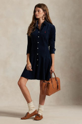 Bavlněné šaty Polo Ralph Lauren tmavomodrá barva, mini, 211972069