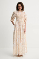 Bavlněné šaty Silvian Heach TAABO béžová barva, maxi, CVP25033VE