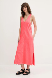 Bavlněné šaty Superdry růžová barva, midi, W8011861A-9SD