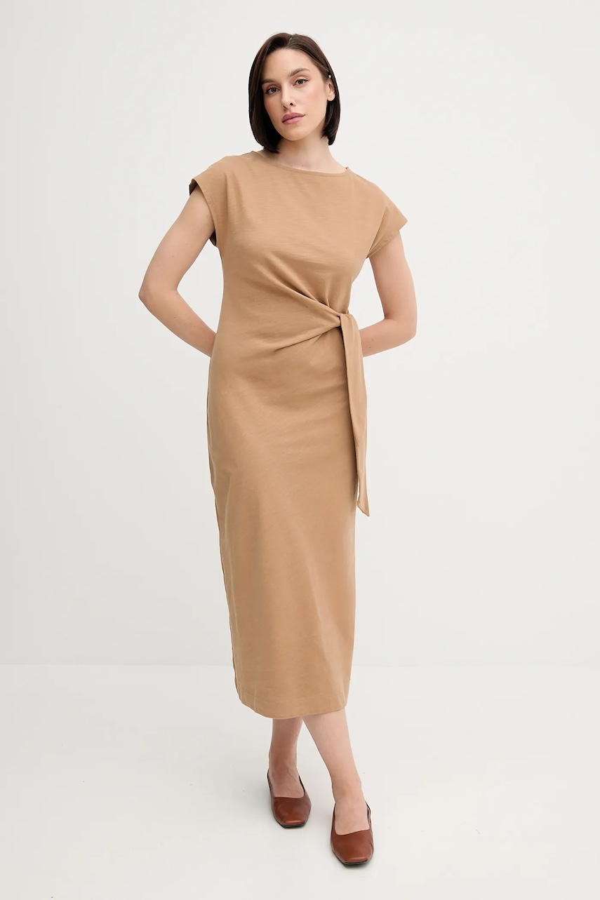 Bavlněné šaty Tommy Hilfiger zelená barva, maxi, WW0WW45159