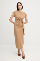 Bavlněné šaty Tommy Hilfiger zelená barva, maxi, WW0WW45159