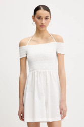 Bavlněné šaty Tommy Jeans bílá barva, mini, DW0DW20343