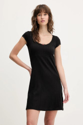 Bavlněné šaty Tommy Jeans černá barva, mini, DW0DW20616
