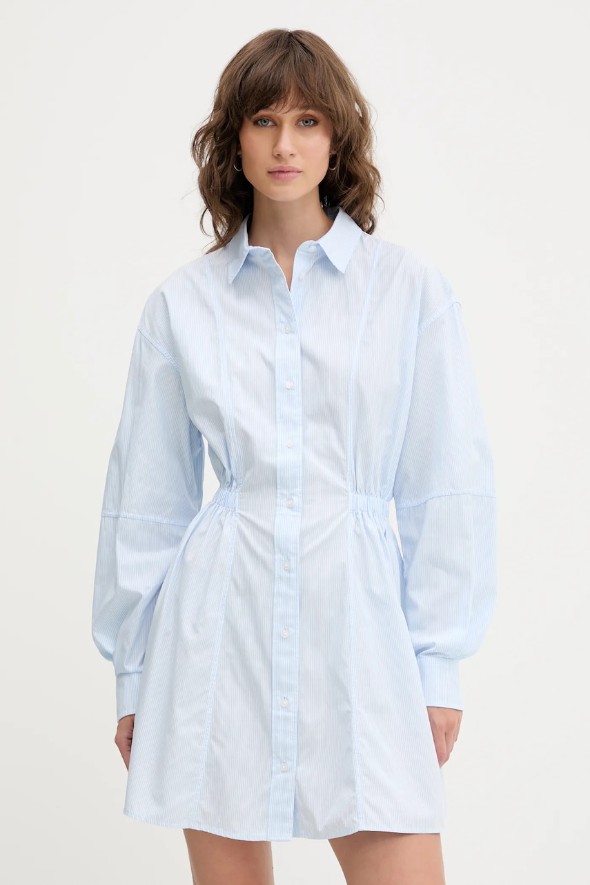 Bavlněné šaty Tommy Jeans modrá barva, mini, DW0DW21744