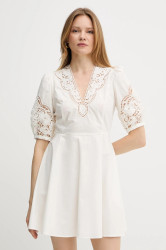 Bavlněné šaty Twinset béžová barva, mini, 251TT2334