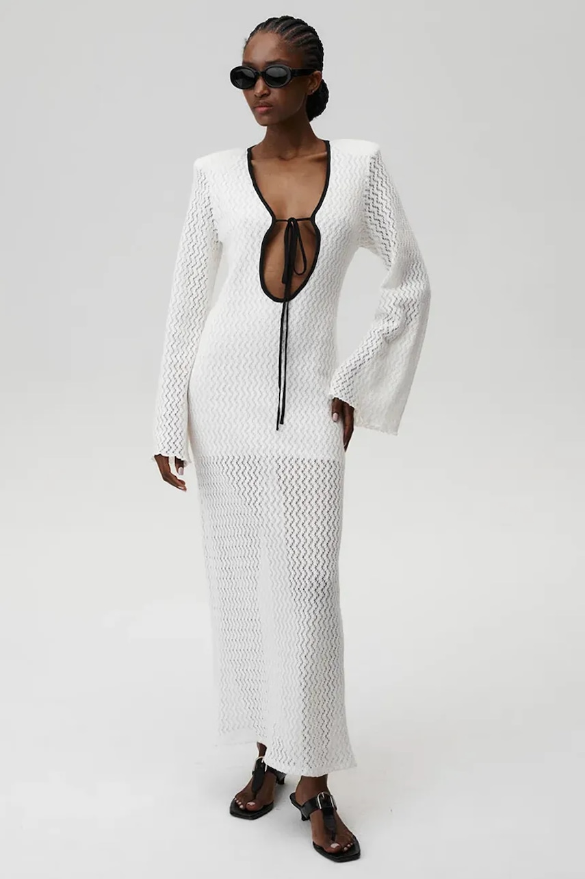 Bavlněné šaty Undress Code Venice Dress bílá barva, maxi, přiléhavé, 902