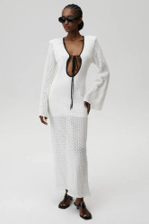 Bavlněné šaty Undress Code Venice Dress bílá barva, maxi, přiléhavé, 902