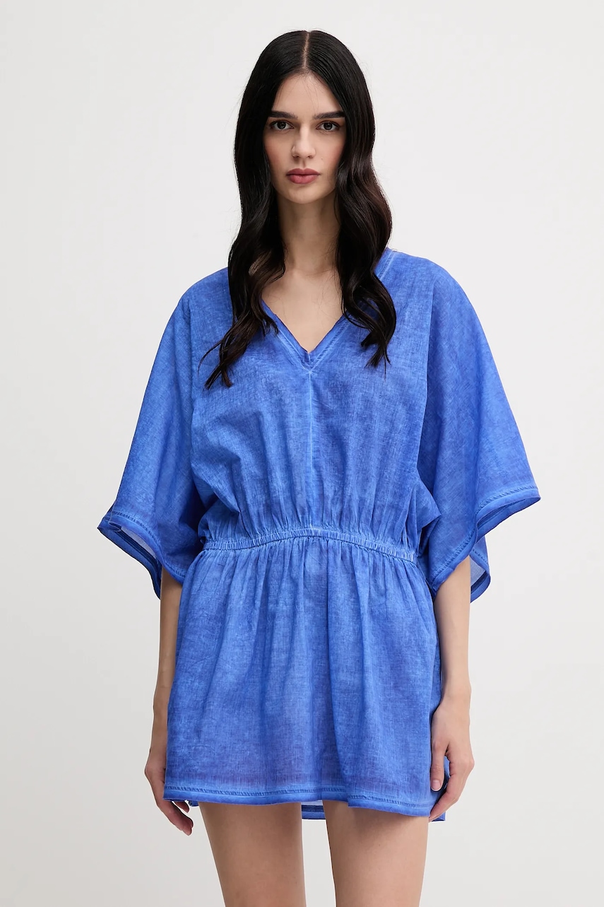 Bavlněné šaty United Colors of Benetton fialová barva, mini, 4OPJ5V02G