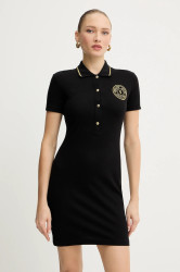 Bavlněné šaty Versace Jeans Couture černá barva, mini, 79HAOT01 CJ01T