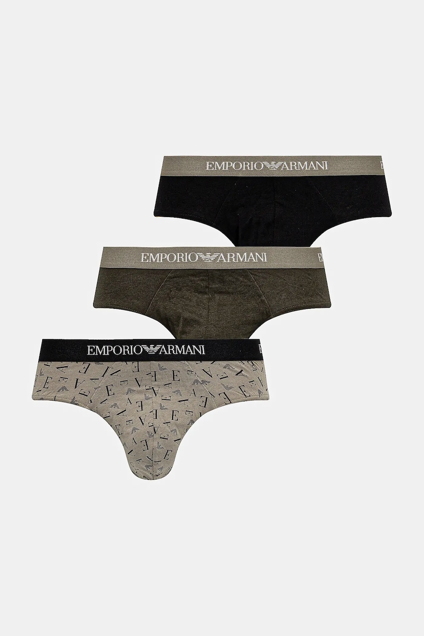 Bavlněné slipy Emporio Armani Underwear 3-pack