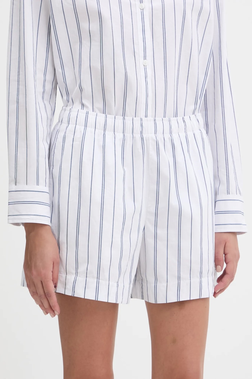 Bavlněné šortky Abercrombie & Fitch dámské, bílá barva, high waist, KI149-5298