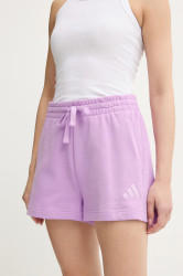 Bavlněné šortky adidas ALL SZN fialová barva, high waist, JD4735