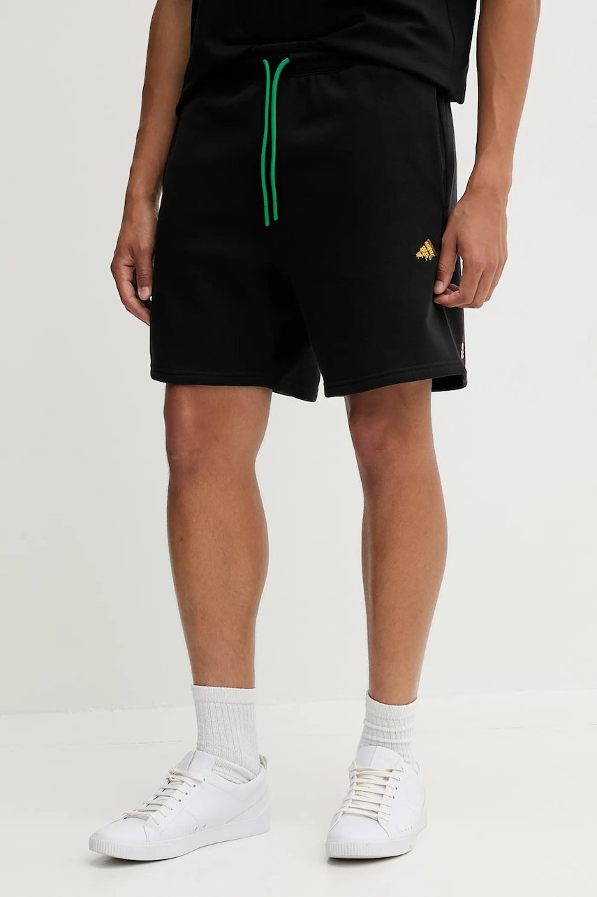 Bavlněné šortky adidas Fortnite pánské, černá barva, JV7963