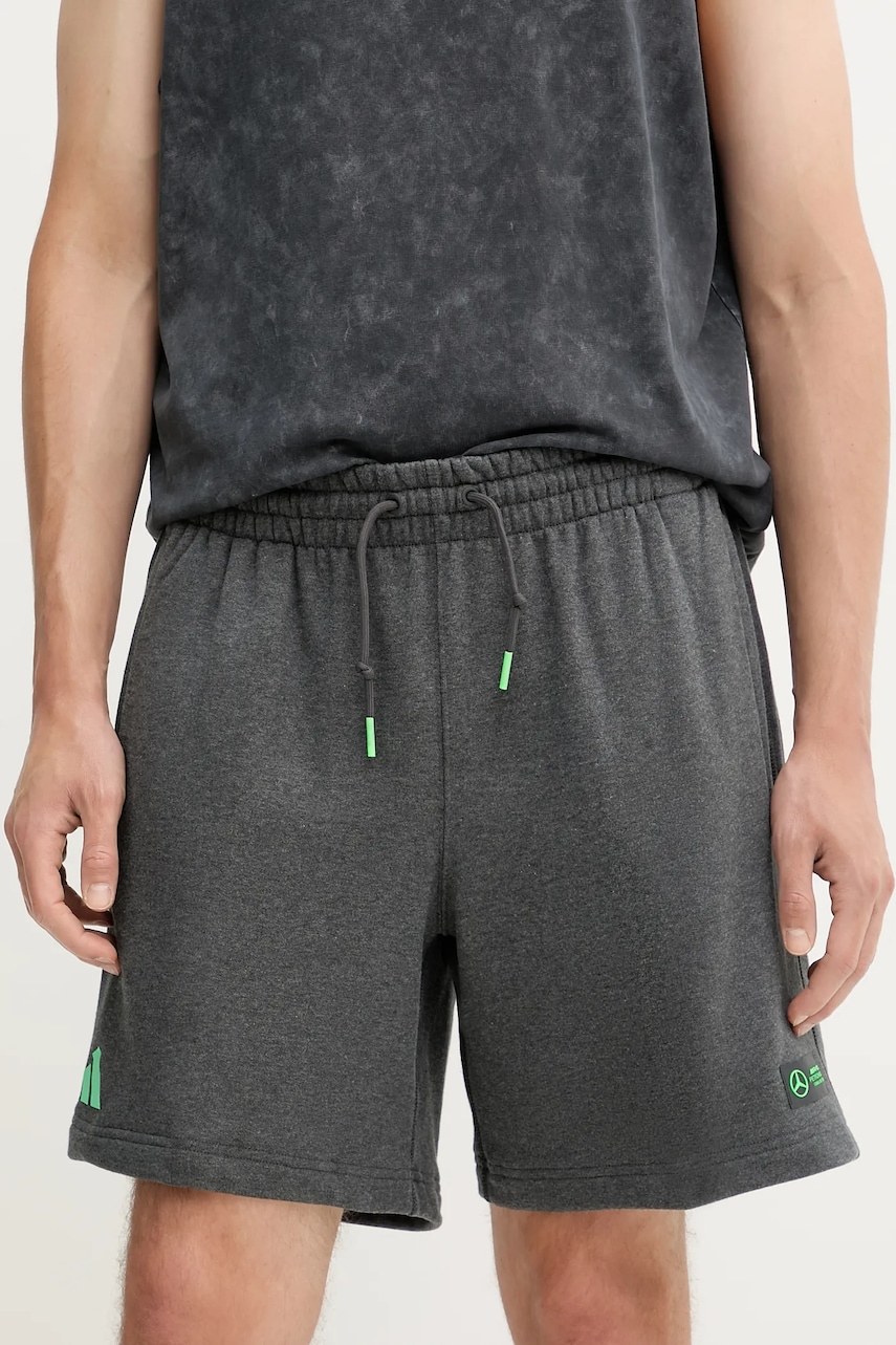 Bavlněné šortky adidas x Mercedes pánské, šedá barva, JZ2213