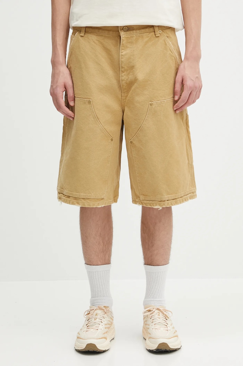 Bavlněné šortky AMBUSH Canvas Carpenter Short Pants pánské, béžová barva, 12115320