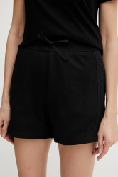 Bavlněné šortky Armani Exchange dámské, černá barva, high waist, XW000502 AF12804