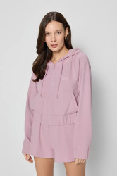 Bavlněné šortky Bizuu ETHIES dámské, růžová barva, high waist, ETHIES ROSE