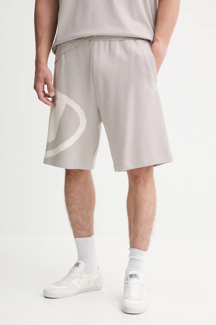 Bavlněné šortky Diesel P-CROW pánské, šedá barva, A15260.0PJAX