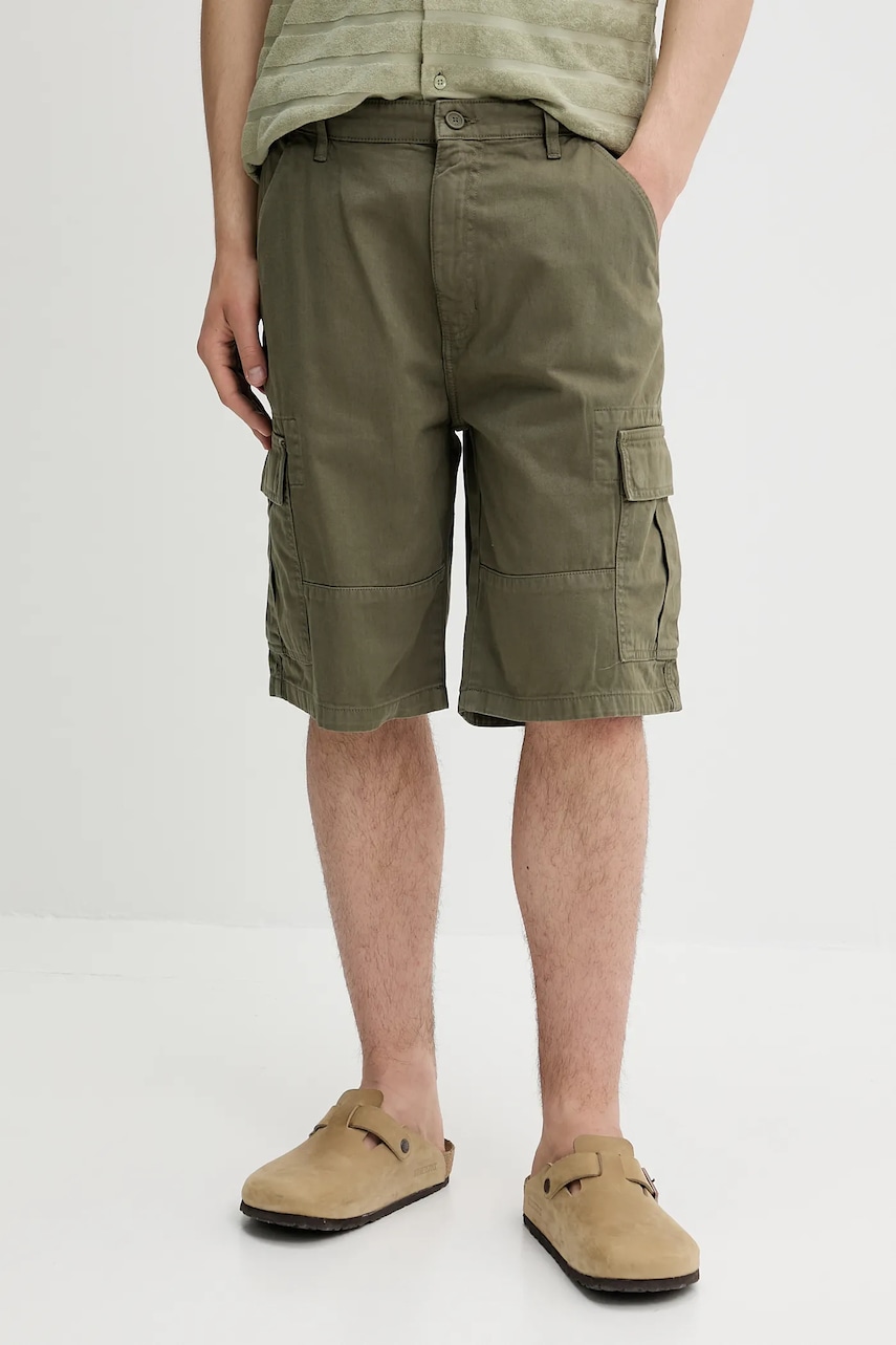 Bavlněné šortky Guess Jeans pánské, zelená barva, M5GD45 WGCV1