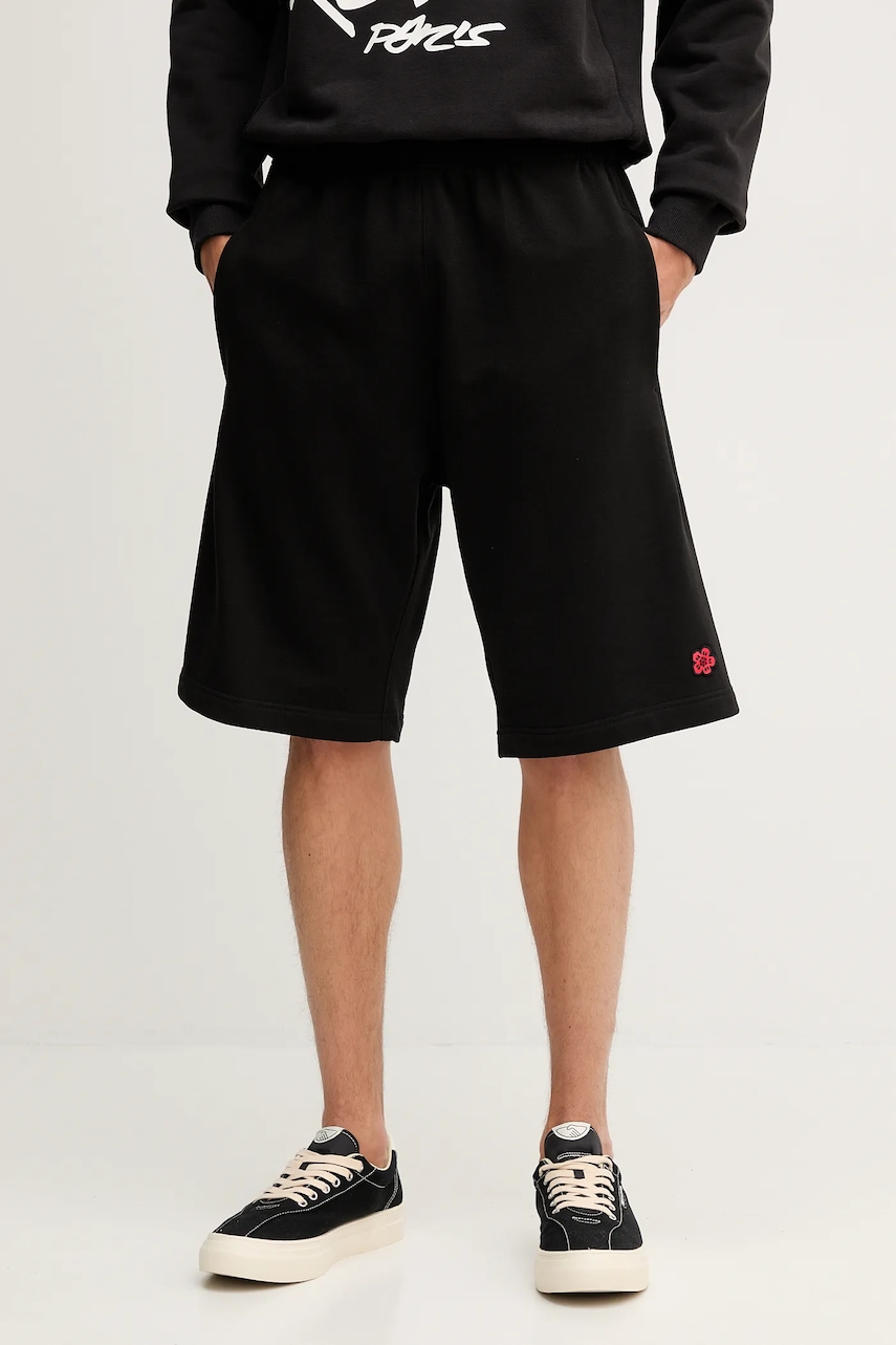 Bavlněné šortky Kenzo pánské, černá barva, FE65PA8264MF