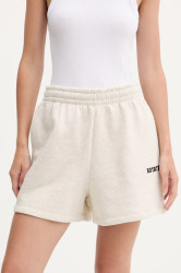 Bavlněné šortky Rotate dámské, béžová barva, high waist, 1143833070