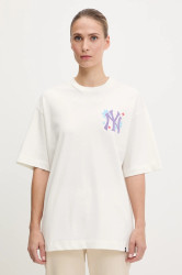 Bavlněné tričko 47 brand MLB New York Yankees dámské, bílá barva, BB017TMPEES657617SS