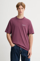 Bavlněné tričko Abercrombie & Fitch pánské, fialová barva, s potiskem, KI123-5091-610