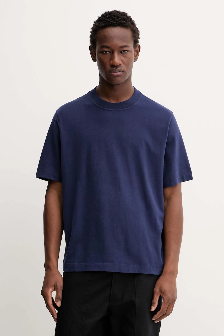 Bavlněné tričko Abercrombie & Fitch pánské, tmavomodrá barva, KI124-5394-200