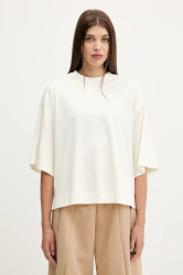 Bavlněné tričko adidas ALL SZN dámské, béžová barva, JV9888